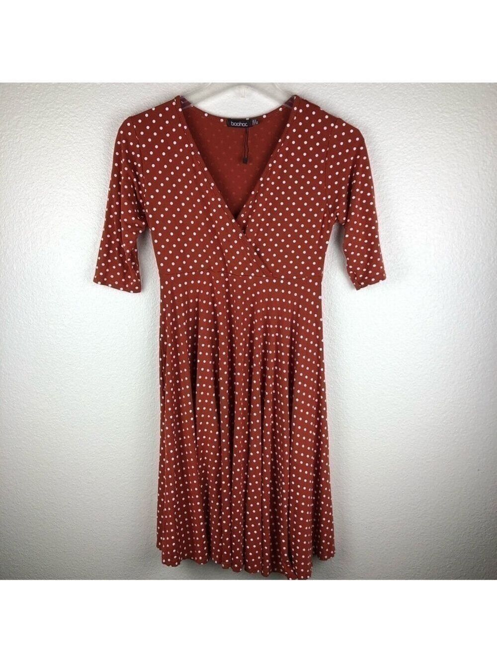 Women’s Boohoo Polka Dots Dress Size 4 Small - Picture 7 of 7